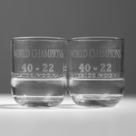 Commemorative Rocks Glasses - World Champions - 2 Glasses