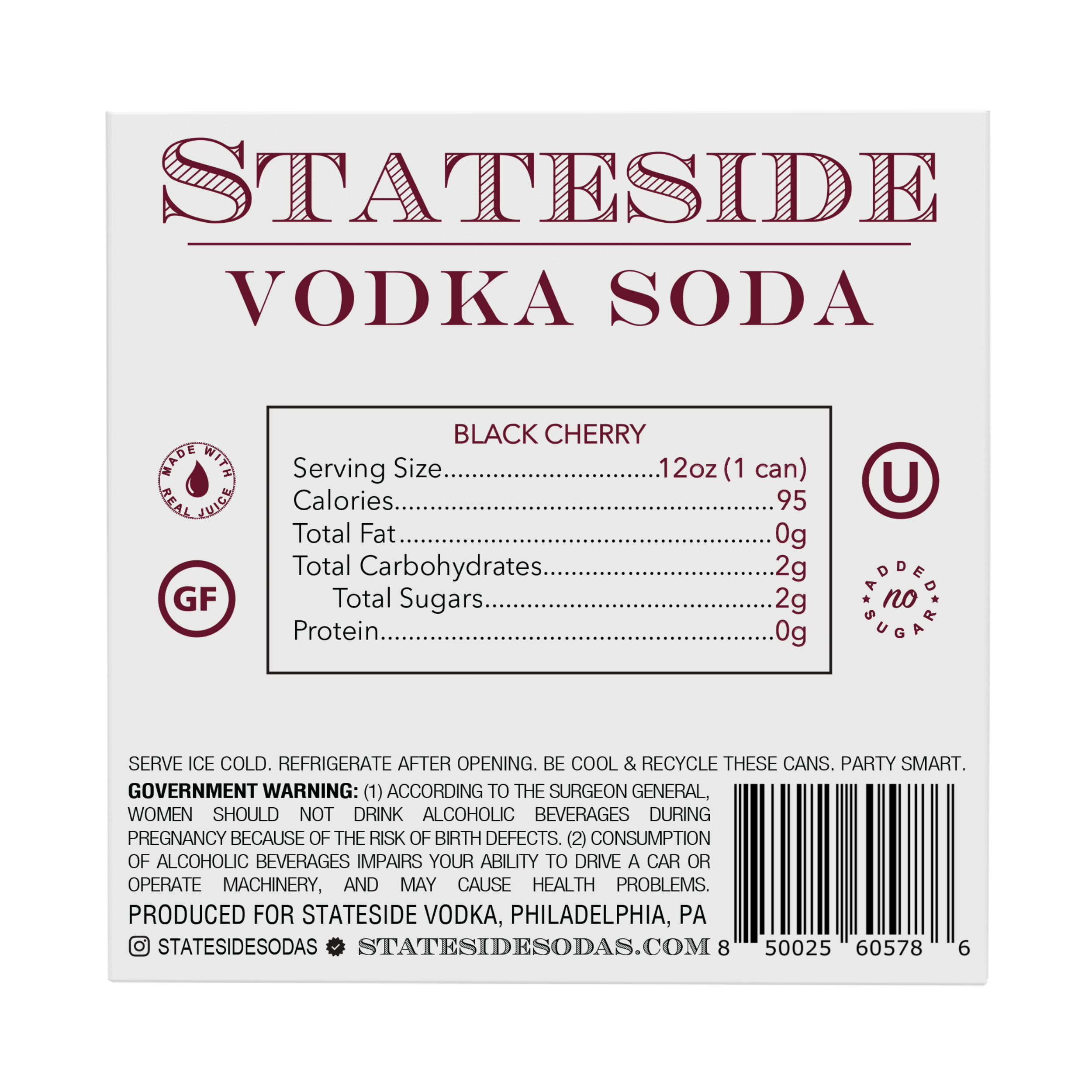 Stateside Vodka Soda Black Cherry 
