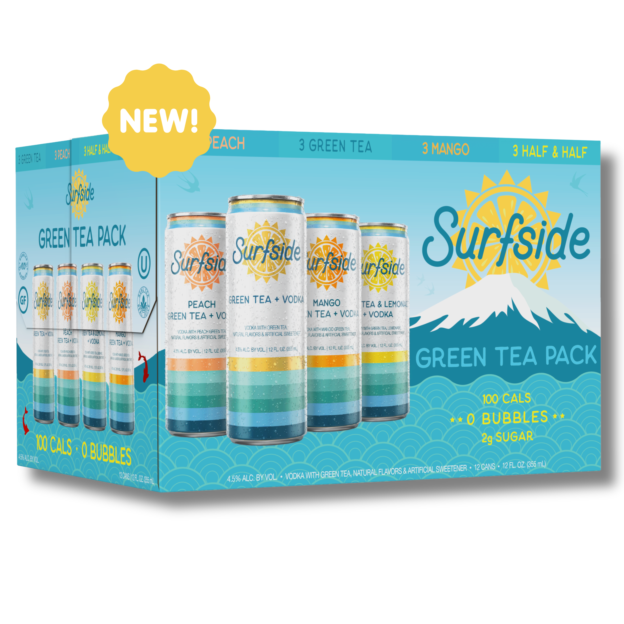 Surfside Green Tea + Vodka Variety 12 Pack