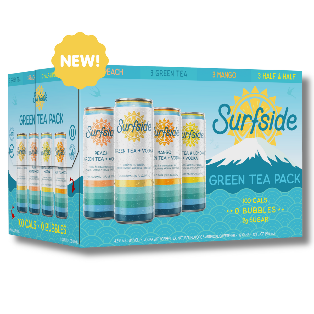 Surfside Green Tea + Vodka Variety 12 Pack – Stateside Vodka