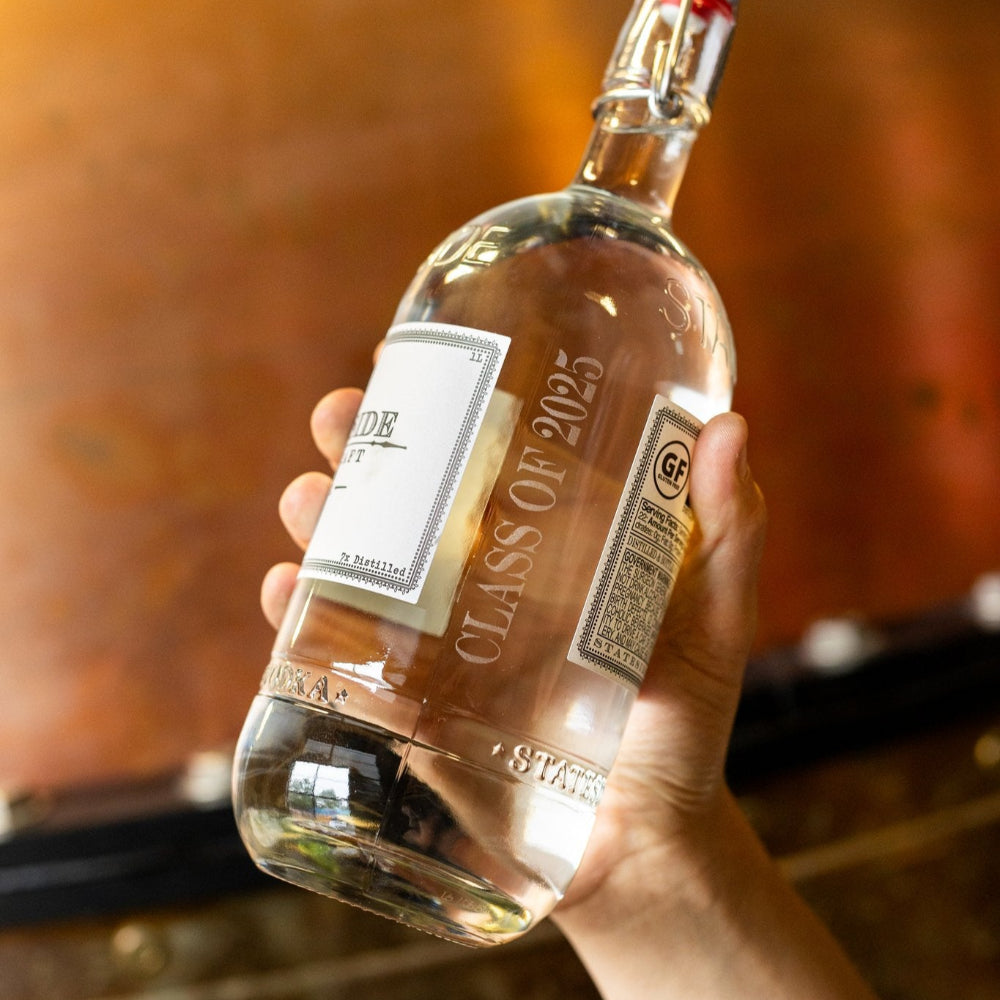 Custom Engraved Stateside Vodka 1L + Rocks Glass Class of 2025 Graduation Bundle