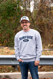 Surfside Distressed Applique Crew Neck - Heather Gray