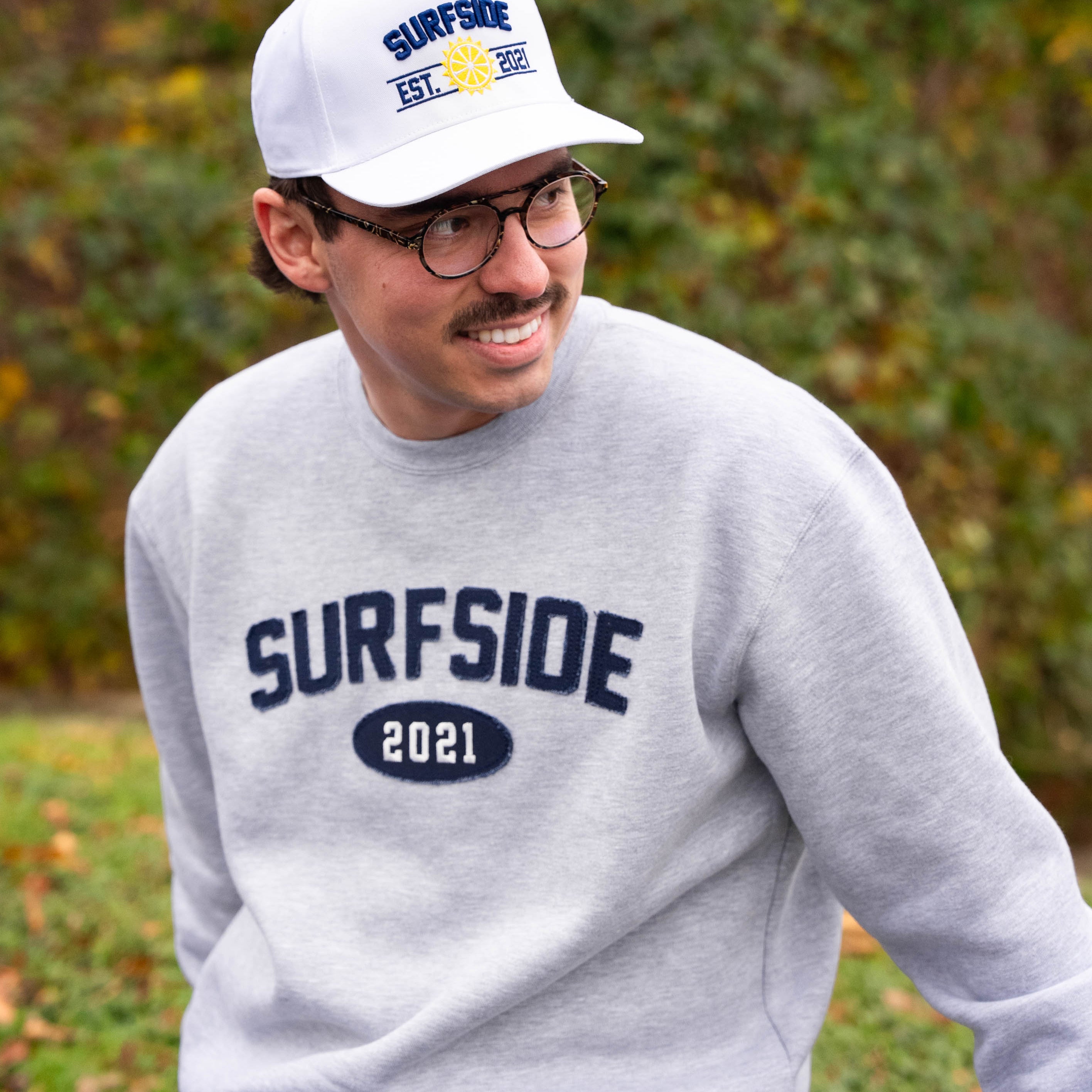 Surfside Applique Crew Neck - Heather Gray