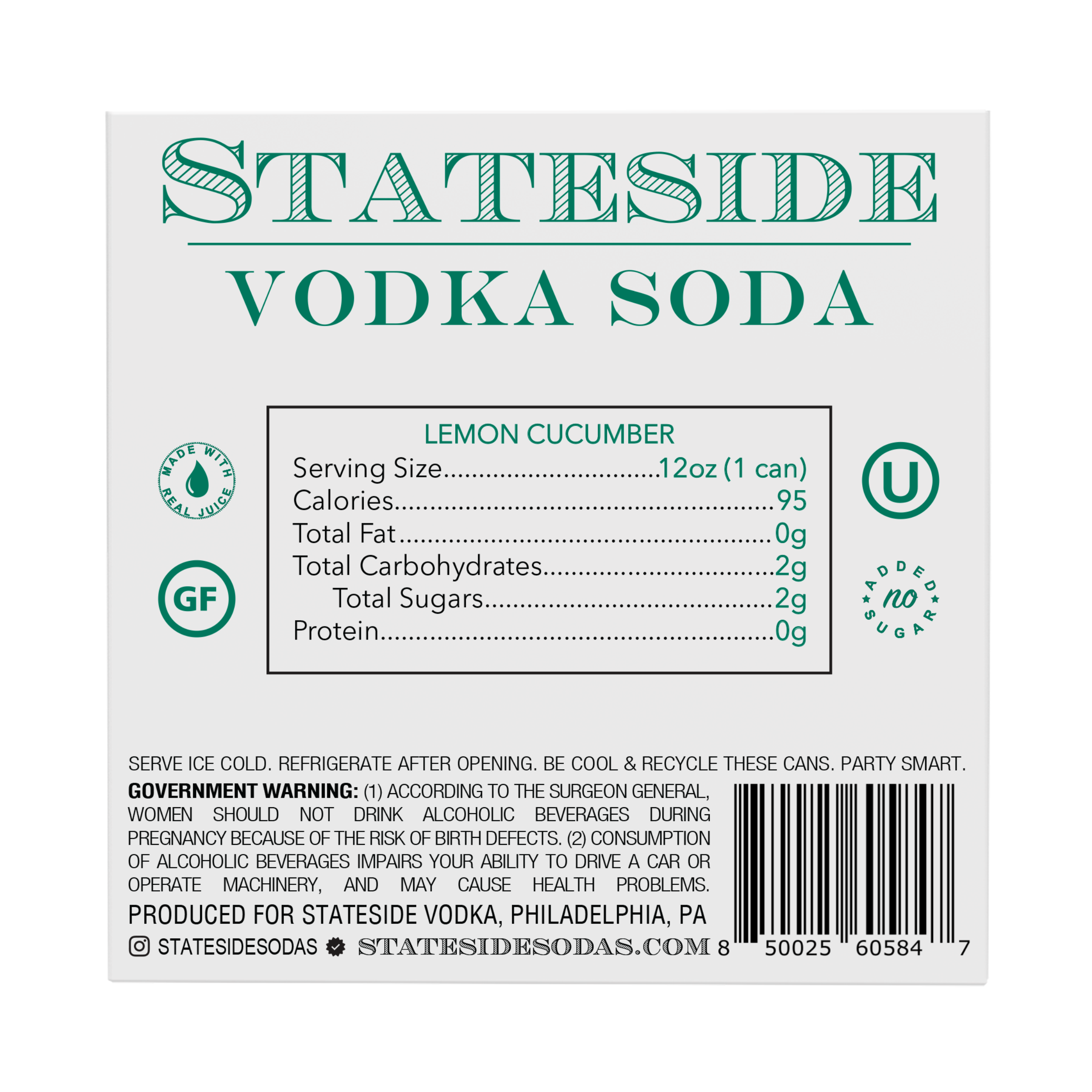 Stateside Vodka Soda Lemon Cucumber
