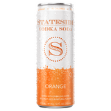 Stateside Vodka Soda Orange 12 fl oz can with Stateside Vodka logo and ingredients calling out 4.5% alcohol by volume and 12fl oz
