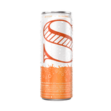 Back of Stateside Vodka Soda Orange 12 fl oz can with Stateside Vodka logo and ingredients, 2 grams of sugar and 95 calories