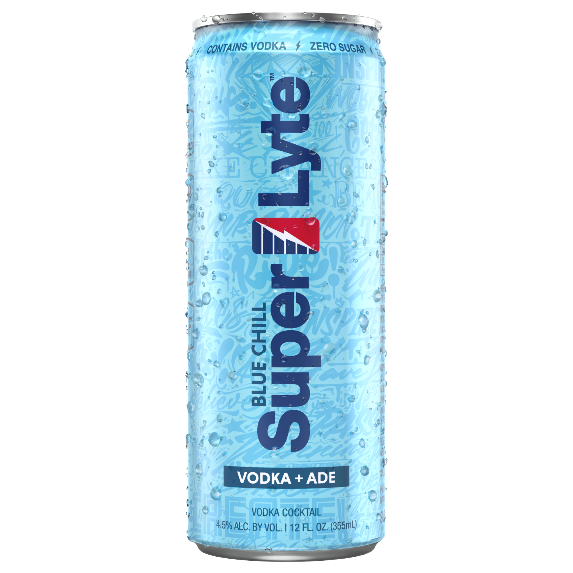 Super Lyte Blue Chill Vodka and Ade branded can on a white background