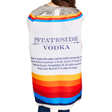 The back of the can shaped Iced Tea costume show casing brand and can elements.