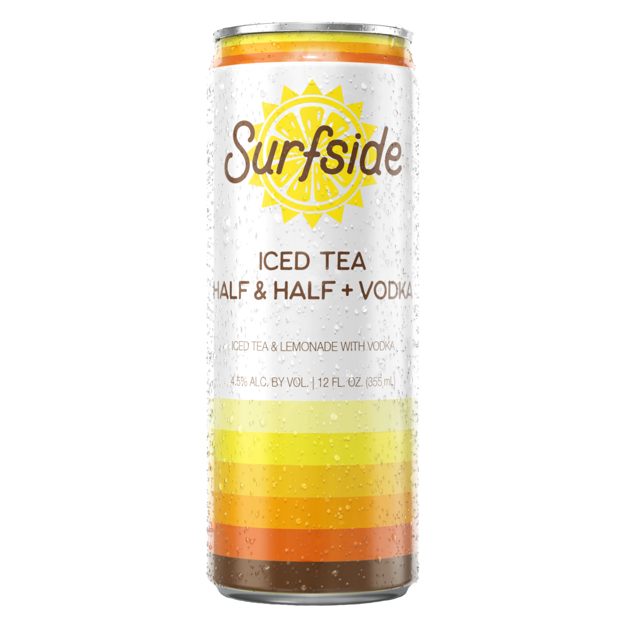 Surfside Iced Tea Half & Half + Vodka 12 fl oz can front featuring a white background