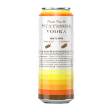 Back of a 19.2 fl oz Surfside Iced Tea Lemonade and Vodka can featuring "Proudly Made by Stateside Vodka" with branding elements, instructions, and ingredients  