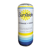Surfside Lemonade and Vodka can shaped pool float with logo and brand colors on a white background