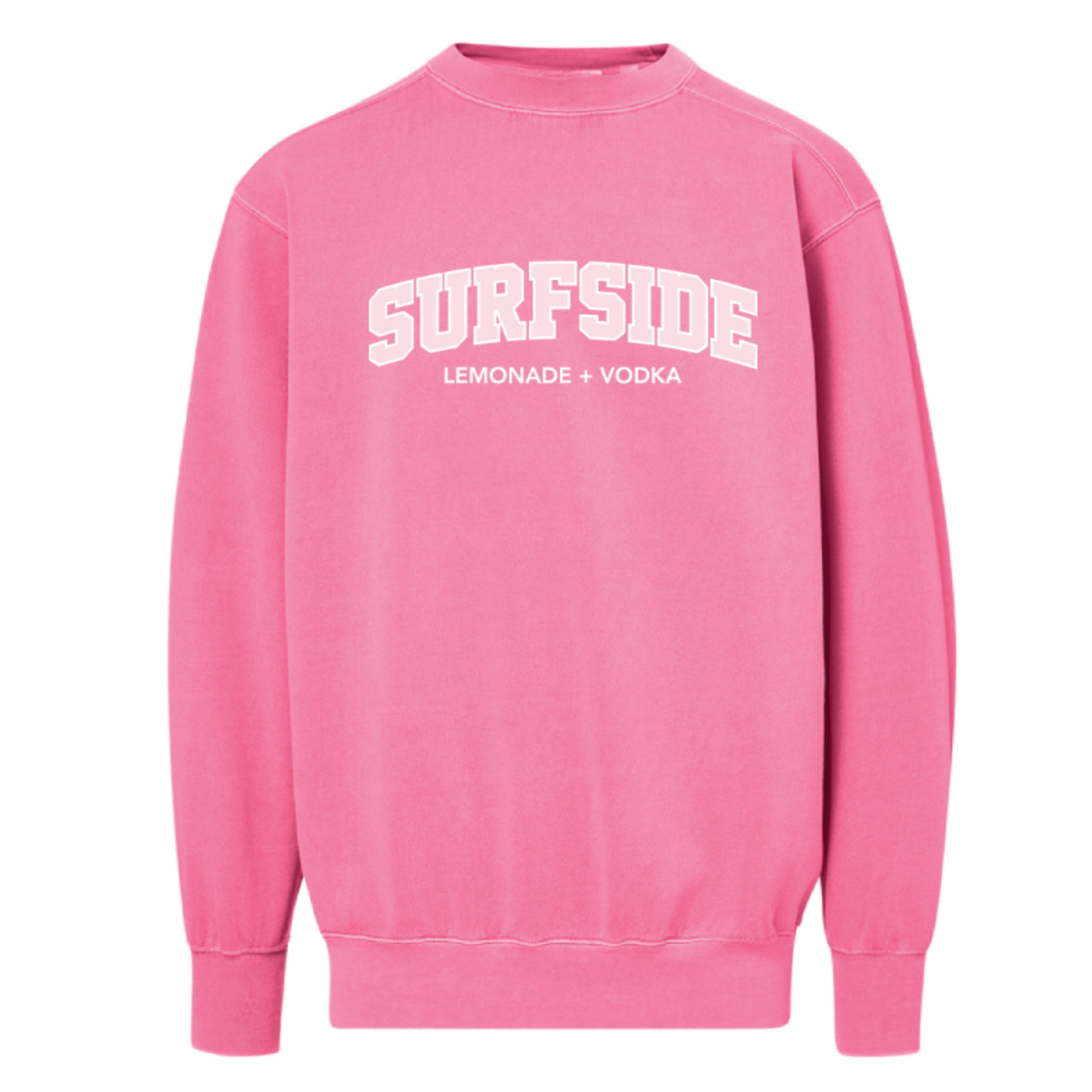 Pink Surfside puff print crewneck with 