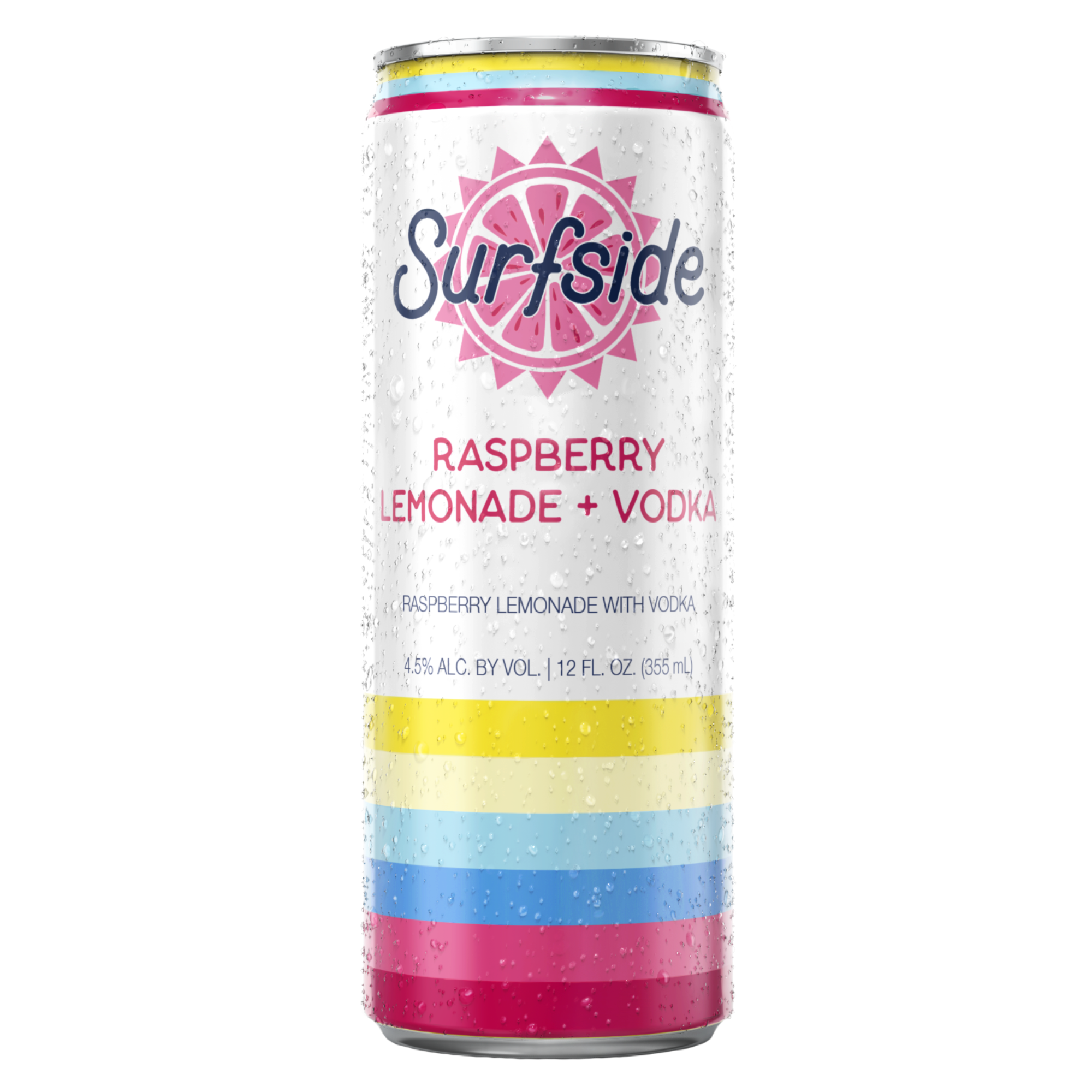 Surfside Raspberry Lemonade + Vodka 12 fl oz can featured on a white background 