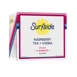 Surfside Raspberry Tea + Vodka 6 pack case on a white background