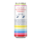 Surfside Strawberry Lemonade 700mL can back featuring opening instructions, ingredients and text reading "Proudly Made by Stateside Vodka" 