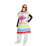 Girl wearing a can shaped Surfside Strawberry Lemonade + Vodka costume. The costume show cases Surfside's exact can brand elements and the Surfside sun logo