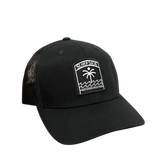 Black cap with a white "Surfside Watering Hole USA" logo on a white background
