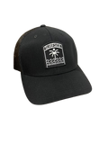 Black cap with a white "Surfside Watering Hole USA" logo on a white background