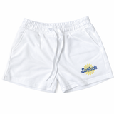 White shorts with 'Sunside' logo on a white background