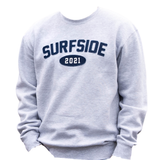Surfside Distressed Applique Crew Neck - Heather Gray