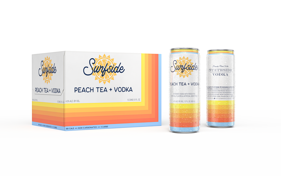 Surfside Peach Iced Tea + Vodka - 12 Pack – Stateside Vodka